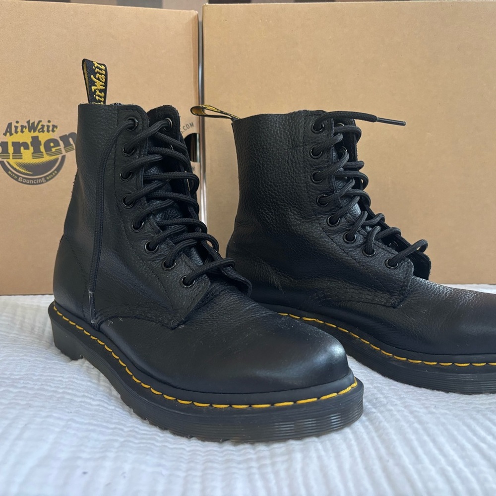 Like New Dr. Martens Black Leather Combat Boots